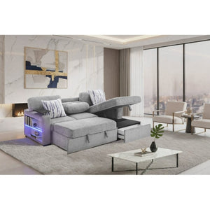 English Elm Tory Contemporary Sleeper Sofa with LED Cabinet Arms and Pull Out Bed B201S00604