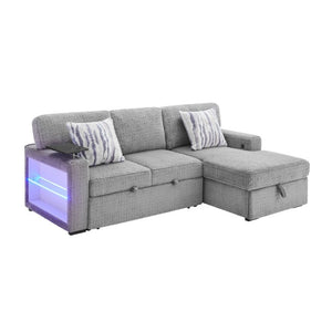 English Elm Tory Contemporary Sleeper Sofa with LED Cabinet Arms and Pull Out Bed B201S00604