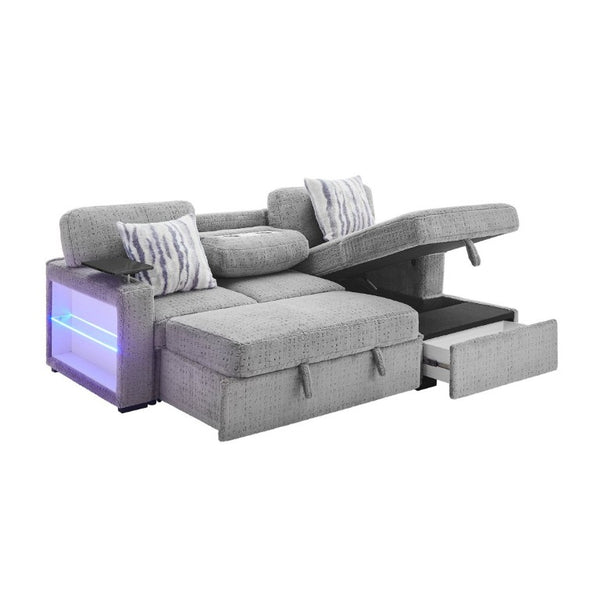 English Elm Tory Contemporary Sleeper Sofa with LED Cabinet Arms and Pull Out Bed B201S00604