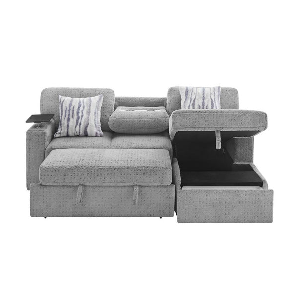English Elm Tory Contemporary Sleeper Sofa with LED Cabinet Arms and Pull Out Bed B201S00604