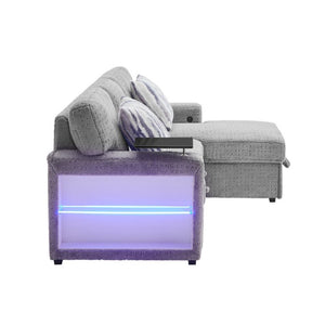 English Elm Tory Contemporary Sleeper Sofa with LED Cabinet Arms and Pull Out Bed B201S00604