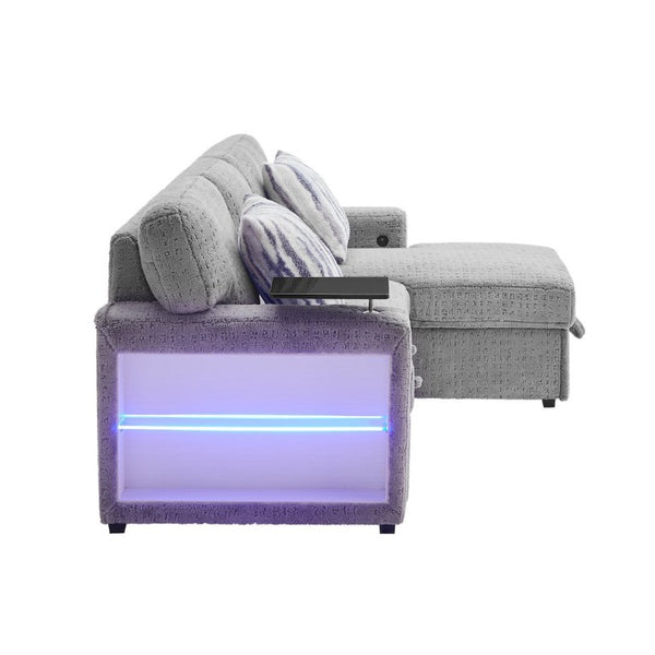 English Elm Tory Contemporary Sleeper Sofa with LED Cabinet Arms and Pull Out Bed B201S00604