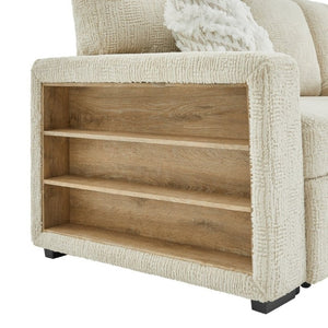 English Elm Trey Ivory Polyester Sleeper Sofa with LED Lighting and Built in Speaker B201S00605