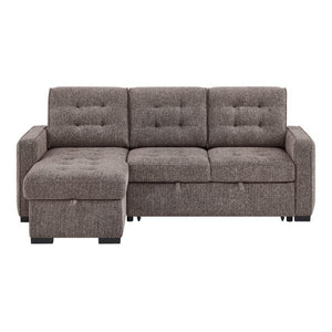 English Elm Gustavo Reversible Sectional Sofabed with Storage Chaise and Drop Down Console Table B201S00606