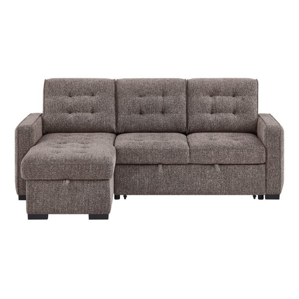 English Elm Gustavo Reversible Sectional Sofabed with Storage Chaise and Drop Down Console Table B201S00606