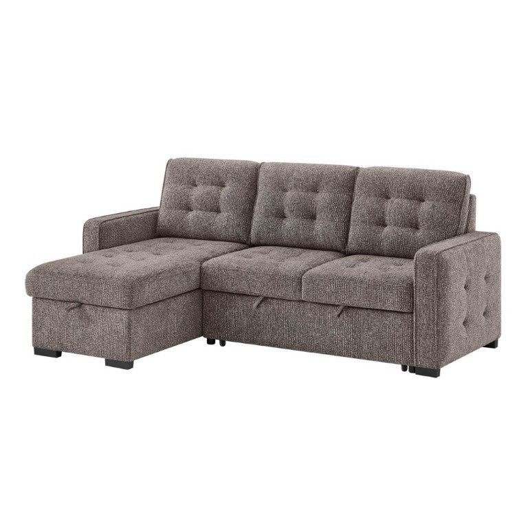 English Elm Gustavo Reversible Sectional Sofabed with Storage Chaise and Drop Down Console Table B201S00606