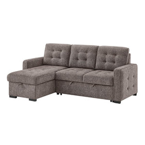 English Elm Gustavo Reversible Sectional Sofabed with Storage Chaise and Drop Down Console Table B201S00606