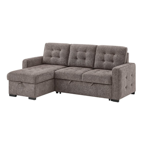 English Elm Gustavo Reversible Sectional Sofabed with Storage Chaise and Drop Down Console Table B201S00606