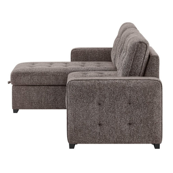 English Elm Gustavo Reversible Sectional Sofabed with Storage Chaise and Drop Down Console Table B201S00606