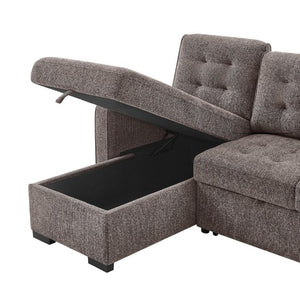 English Elm Gustavo Reversible Sectional Sofabed with Storage Chaise and Drop Down Console Table B201S00606