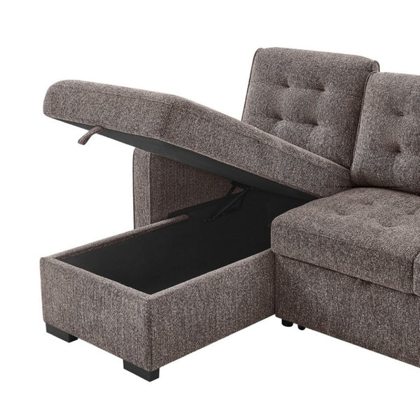 English Elm Gustavo Reversible Sectional Sofabed with Storage Chaise and Drop Down Console Table B201S00606