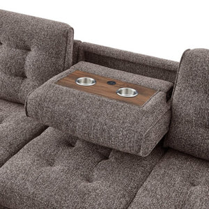 English Elm Gustavo Reversible Sectional Sofabed with Storage Chaise and Drop Down Console Table B201S00606