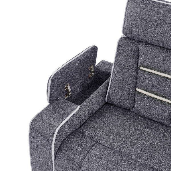 English Elm Austin Power Reclining Sofa Set with Built-In Speakers Hidden Storage and Welt Trim B201S00608