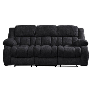 English Elm Stonic Ebony Manual Reclining Sofa Set with Padded Arms and Chaise Lounge Support B201S00611