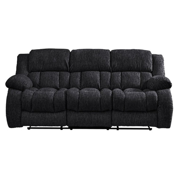 English Elm Stonic Ebony Manual Reclining Sofa Set with Padded Arms and Chaise Lounge Support B201S00611
