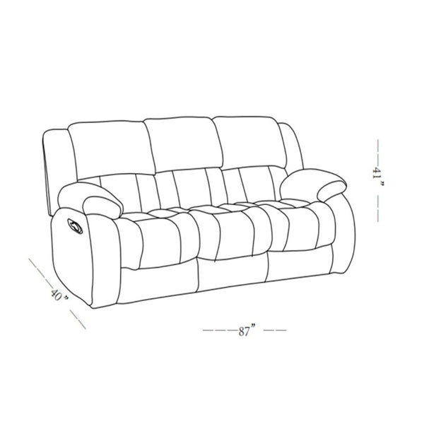 English Elm Stonic Ebony Manual Reclining Sofa Set with Padded Arms and Chaise Lounge Support B201S00611
