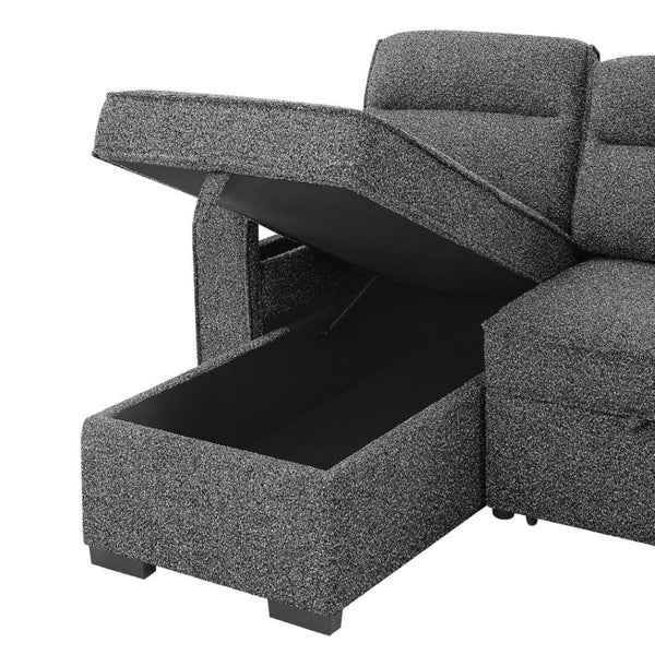 English Elm Mitchell Modular Sectional Sofabed with USB Ports Storage Chaise and Foldable Table B201S00613