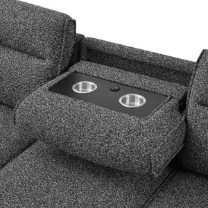 English Elm Mitchell Modular Sectional Sofabed with USB Ports Storage Chaise and Foldable Table B201S00613