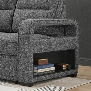 English Elm Mitchell Modular Sectional Sofabed with USB Ports Storage Chaise and Foldable Table B201S00613
