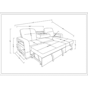 English Elm Mitchell Modular Sectional Sofabed with USB Ports Storage Chaise and Foldable Table B201S00613