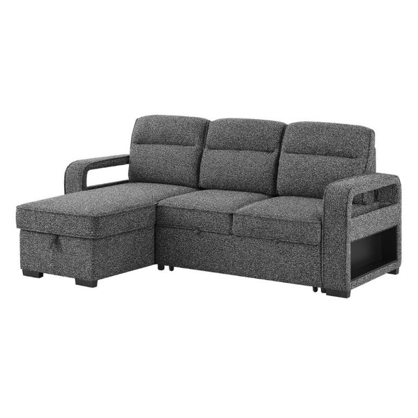 English Elm Mitchell Modular Sectional Sofabed with USB Ports Storage Chaise and Foldable Table B201S00613