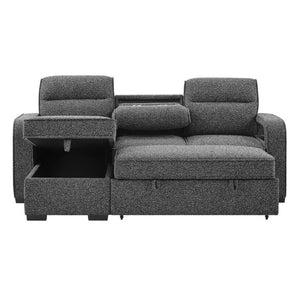 English Elm Mitchell Modular Sectional Sofabed with USB Ports Storage Chaise and Foldable Table B201S00613