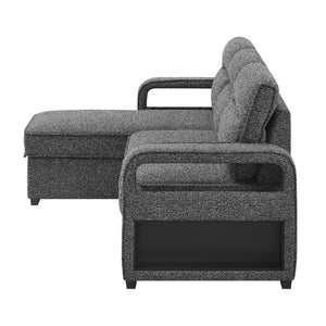 English Elm Mitchell Modular Sectional Sofabed with USB Ports Storage Chaise and Foldable Table B201S00613