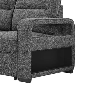 English Elm Mitchell Modular Sectional Sofabed with USB Ports Storage Chaise and Foldable Table B201S00613