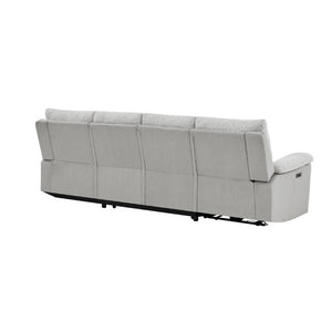 English Elm Kia Power Reclining Sectional with Storage Chaise USB Port and Grey Polyester Fabric B201S00614