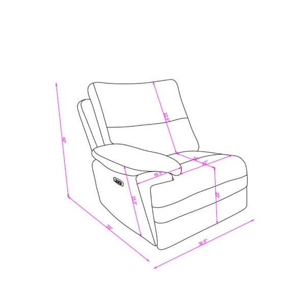 English Elm Kia Power Reclining Sectional with Storage Chaise USB Port and Grey Polyester Fabric B201S00614