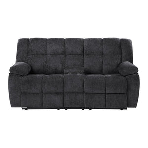 English Elm Liam Transitional Reclining Sofa Set with Plush Biscuit Upholstery and Console B201S00616
