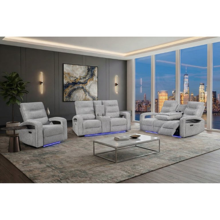 English Elm Isolde 3 Piece Power Reclining Living Room Set with LED Lighting Transitional Style B201S00620