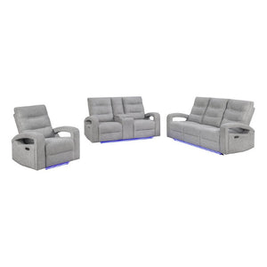 English Elm Isolde 3 Piece Power Reclining Living Room Set with LED Lighting Transitional Style B201S00620