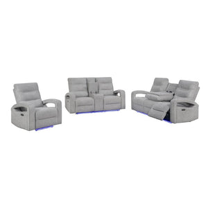 English Elm Isolde 3 Piece Power Reclining Living Room Set with LED Lighting Transitional Style B201S00620