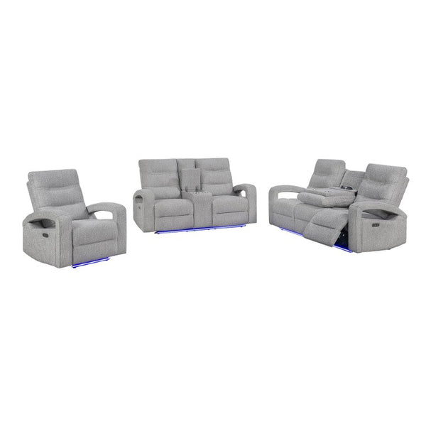 English Elm Isolde 3 Piece Power Reclining Living Room Set with LED Lighting Transitional Style B201S00620