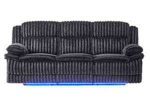 English Elm Winston Power Reclining Sofa Set with Corduroy Upholstery LED Console and Media Room Style B201S00627
