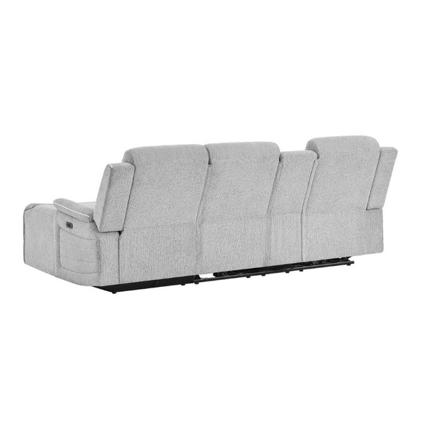 English Elm Ian Grey Power Pushback Sectional Chaise with LED Lighting and Surround Sound B201S00630