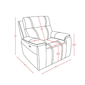 English Elm Gary Power Reclining Sofa Set Leather Upholstered Living Room Console Media Seating B201S00632