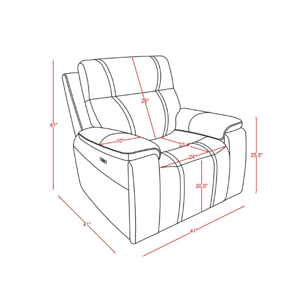 English Elm Gary Power Reclining Sofa Set Leather Upholstered Living Room Console Media Seating B201S00632