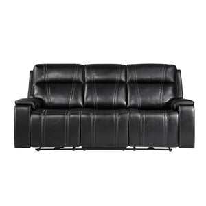 English Elm Gary Power Reclining Sofa Set Leather Upholstered Living Room Console Media Seating B201S00632