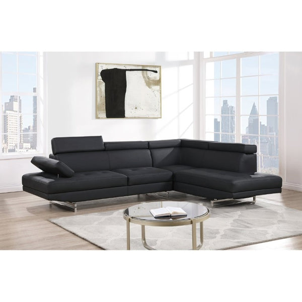English Elm Vespa Right Arm Sectional with Ratchet Headrest for Modern Industrial Living Rooms Black B201S00633