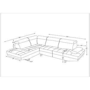 English Elm Vespa Right Arm Sectional with Ratchet Headrest for Modern Industrial Living Rooms Black B201S00633