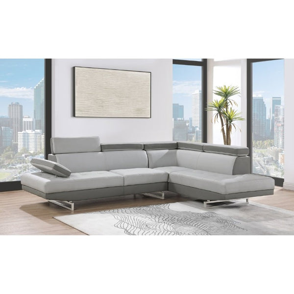 English Elm Vespa Right Arm Sectional with Ratchet Headrest for Modern Industrial Living Rooms Light Grey / Dark Grey B201S00634