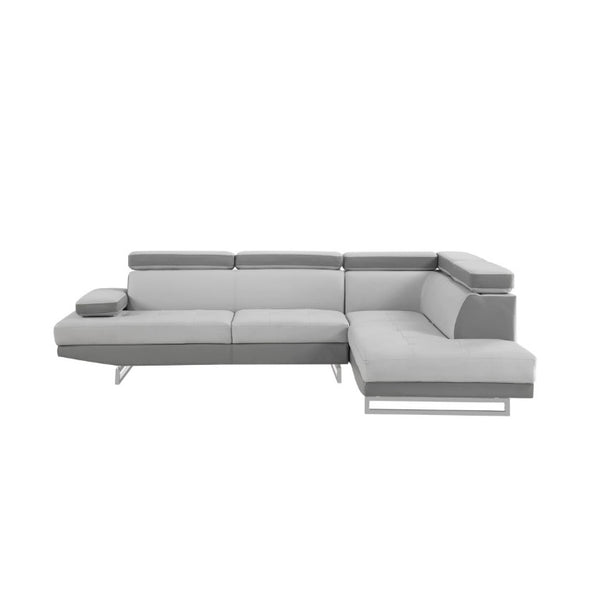 English Elm Vespa Right Arm Sectional with Ratchet Headrest for Modern Industrial Living Rooms Light Grey / Dark Grey B201S00634