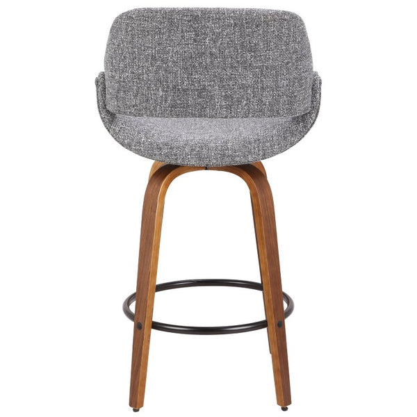 English Elm Mid-Century Modern Counter Stool Walnut Frame Padded Seat for Kitchen Dining B202P222368