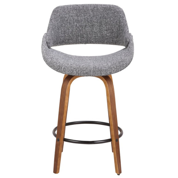 English Elm Mid-Century Modern Counter Stool Walnut Frame Padded Seat for Kitchen Dining B202P222368