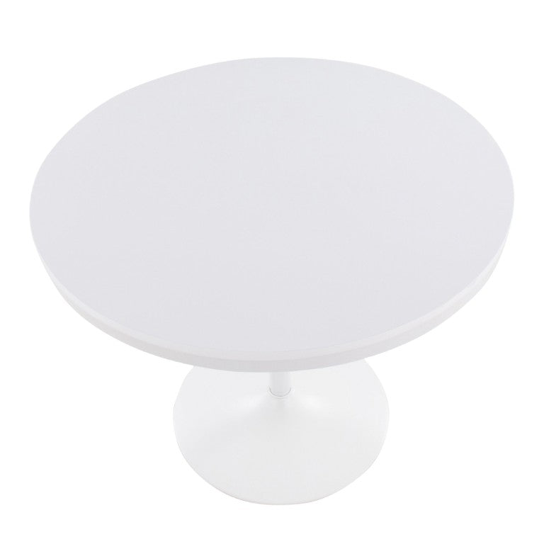 English Elm Dining Table Square White Distressed Wood Top Metal Base Seats Four Urban Style B202P223341