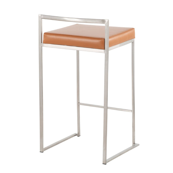 English Elm 26 Inch Stackable Counter Stools Set of 3 Faux Leather Welded Steel Kitchen Bar Seating B202P290828