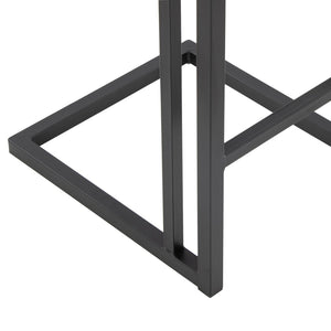 English Elm Roman Faux Leather Counter Stools Set of 2 with Black Metal Frame for Kitchen Islands B202P290853