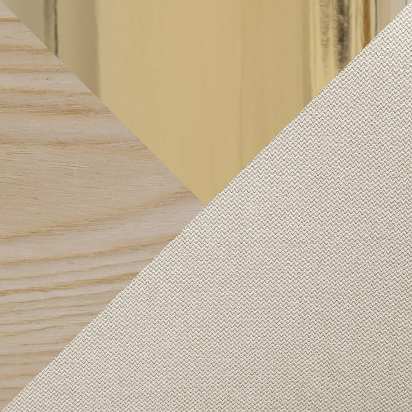 English Elm Contemporary Upholstered Dining Accent Chair Set Gold Legs Wood Accents Cream B202P290903